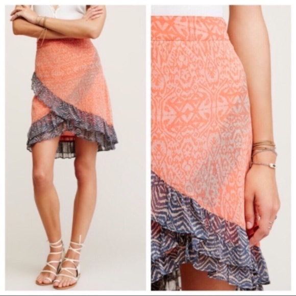 Free People Dresses & Skirts - Free People Ruffle Trimmed Hi-Low Skirt